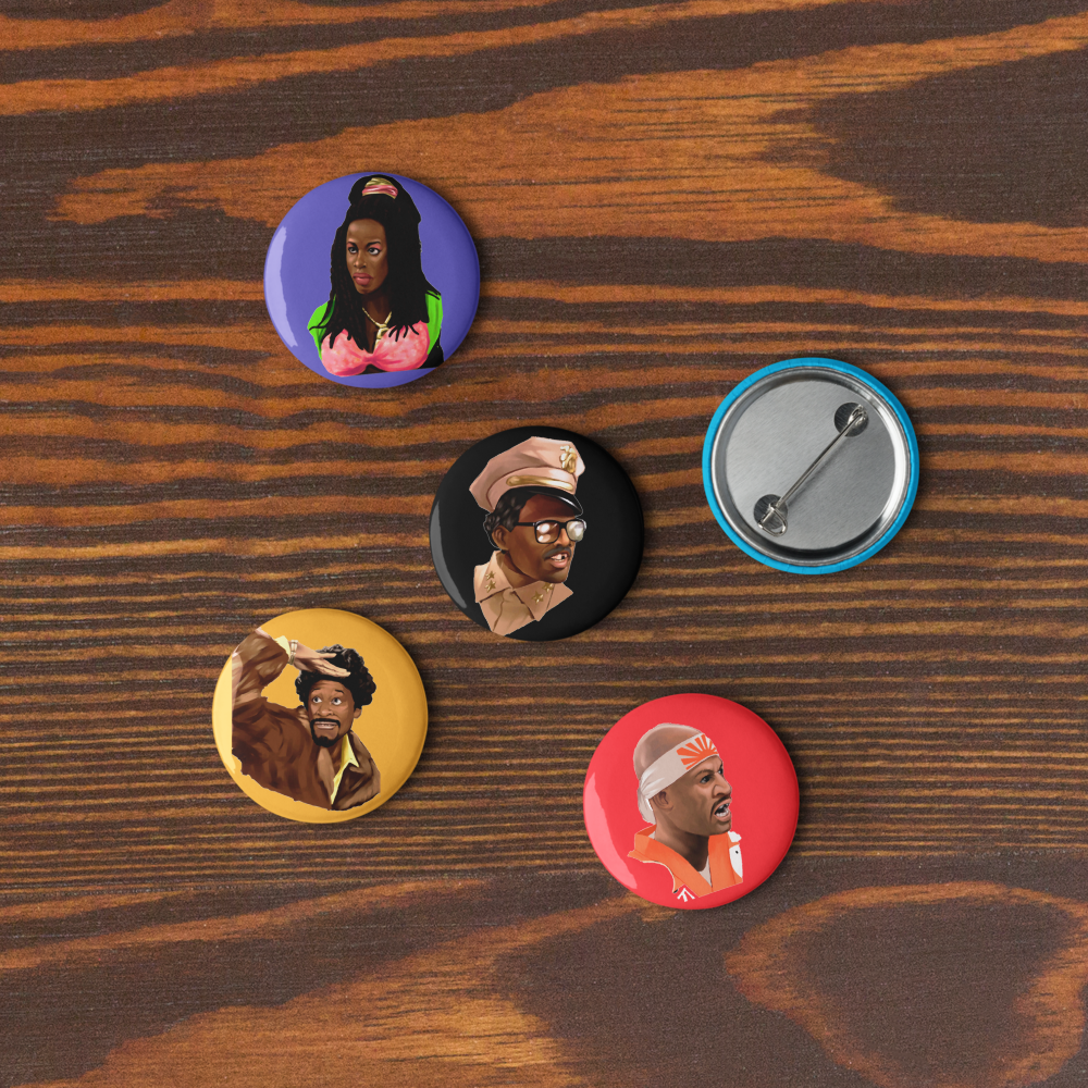 Set 1 of Character Pin Buttons