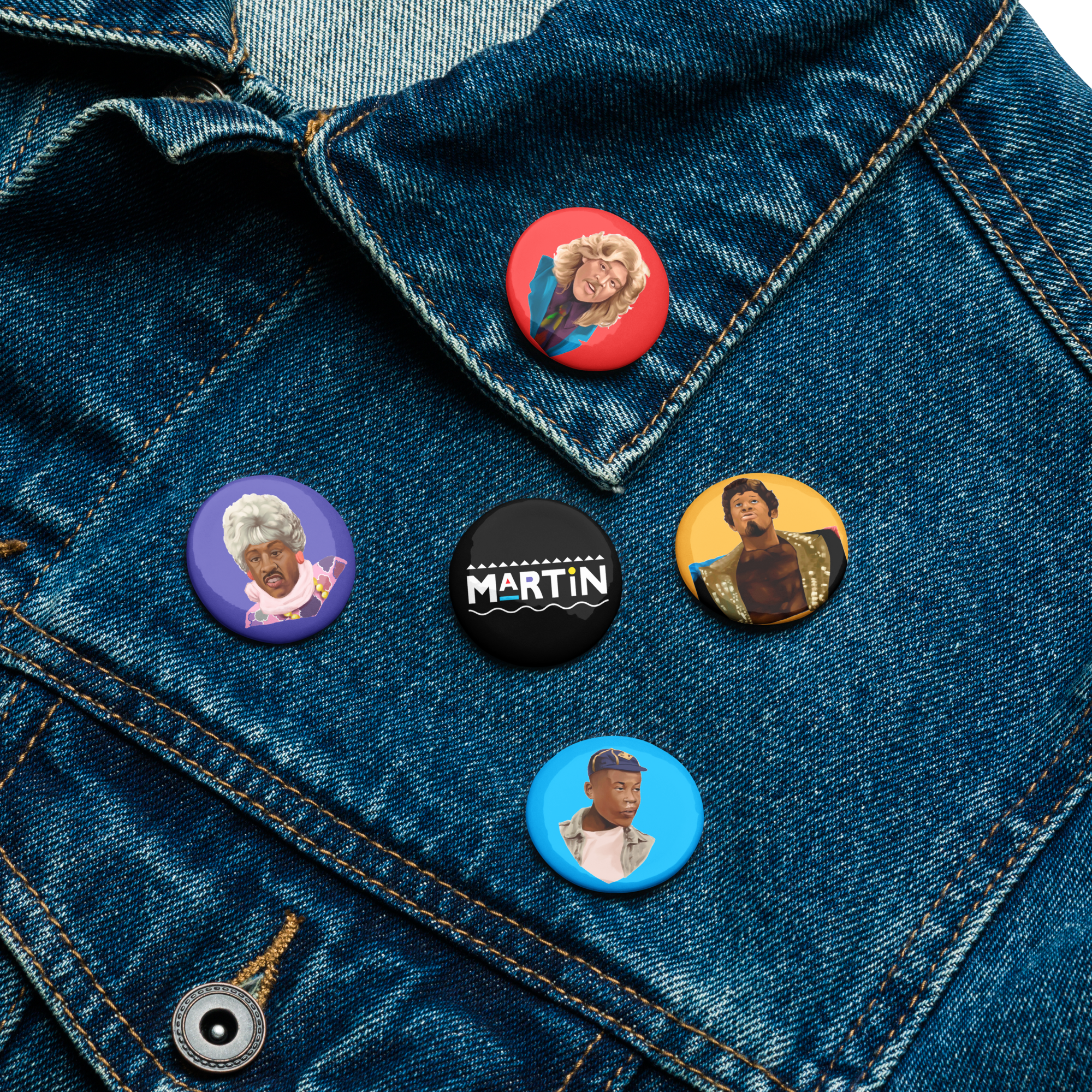 Set 2 of Character Pin Buttons