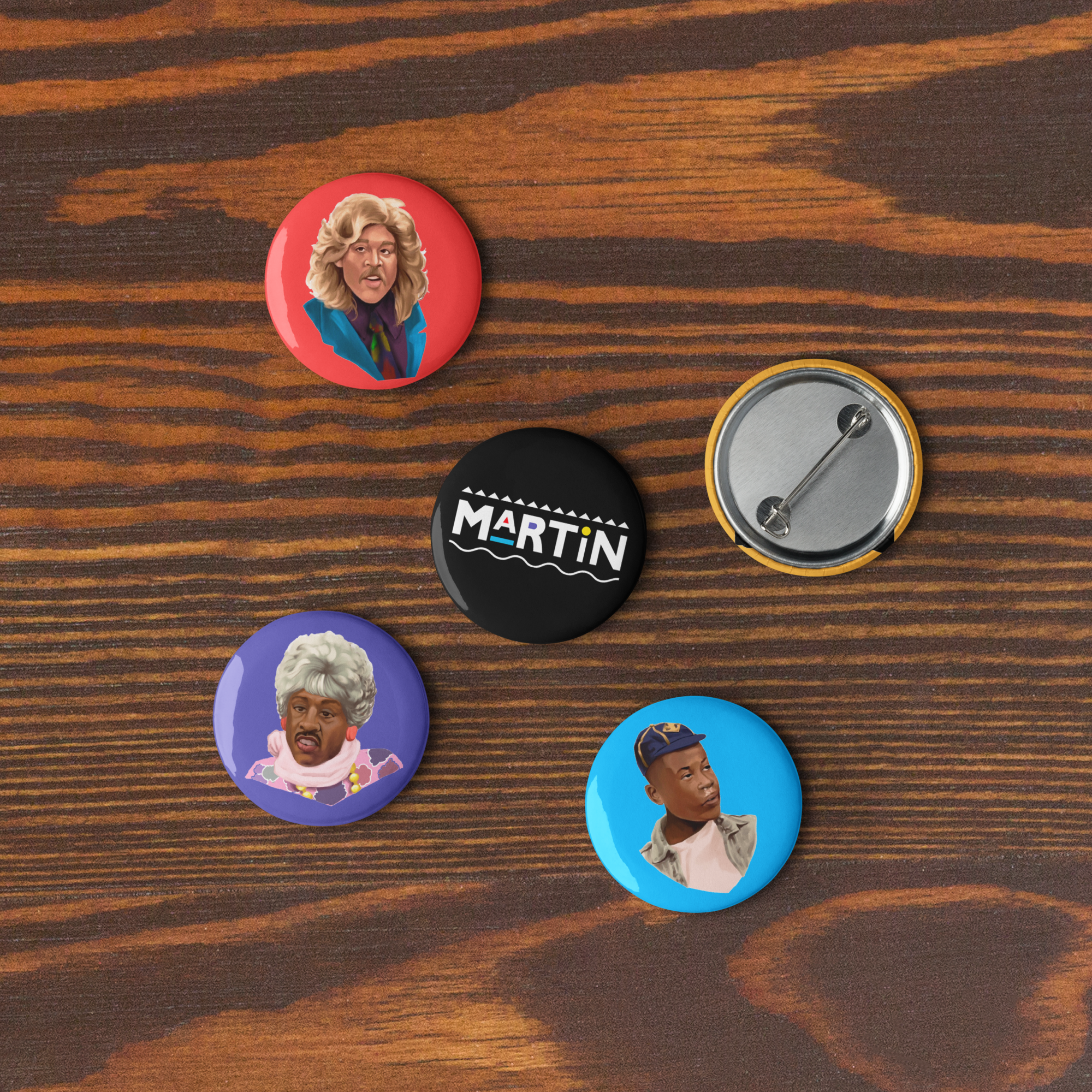 Set 2 of Character Pin Buttons