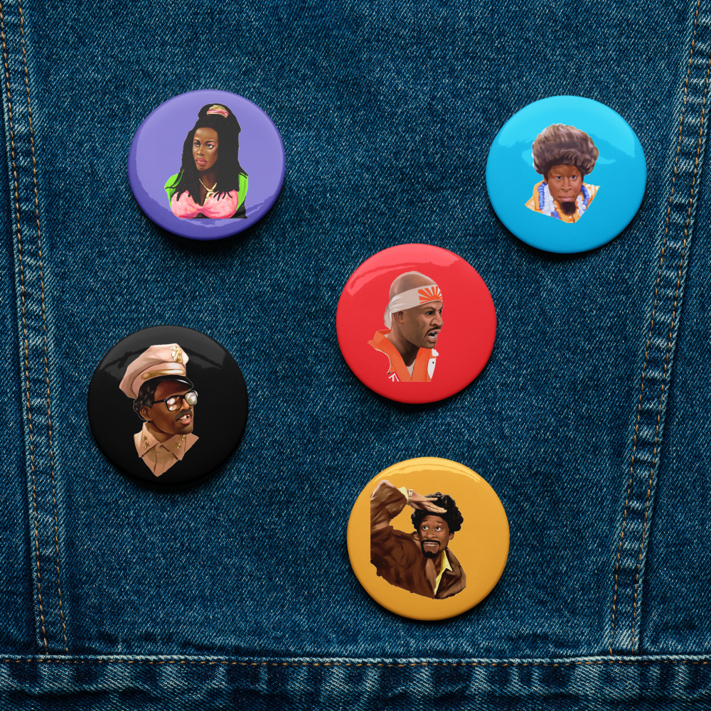 Set 1 of Character Pin Buttons