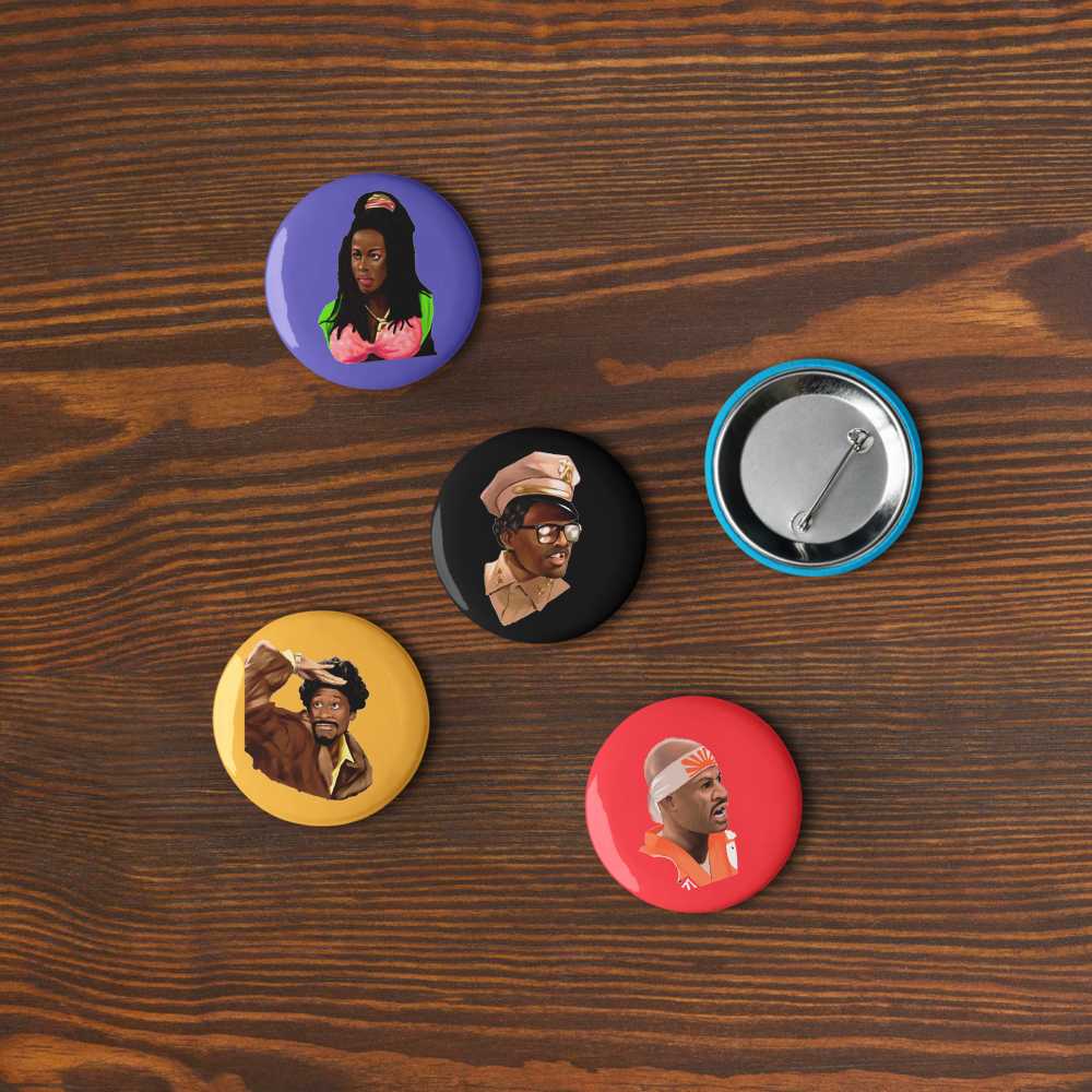 Set 1 of Character Pin Buttons – The Martin Lawrence Shop