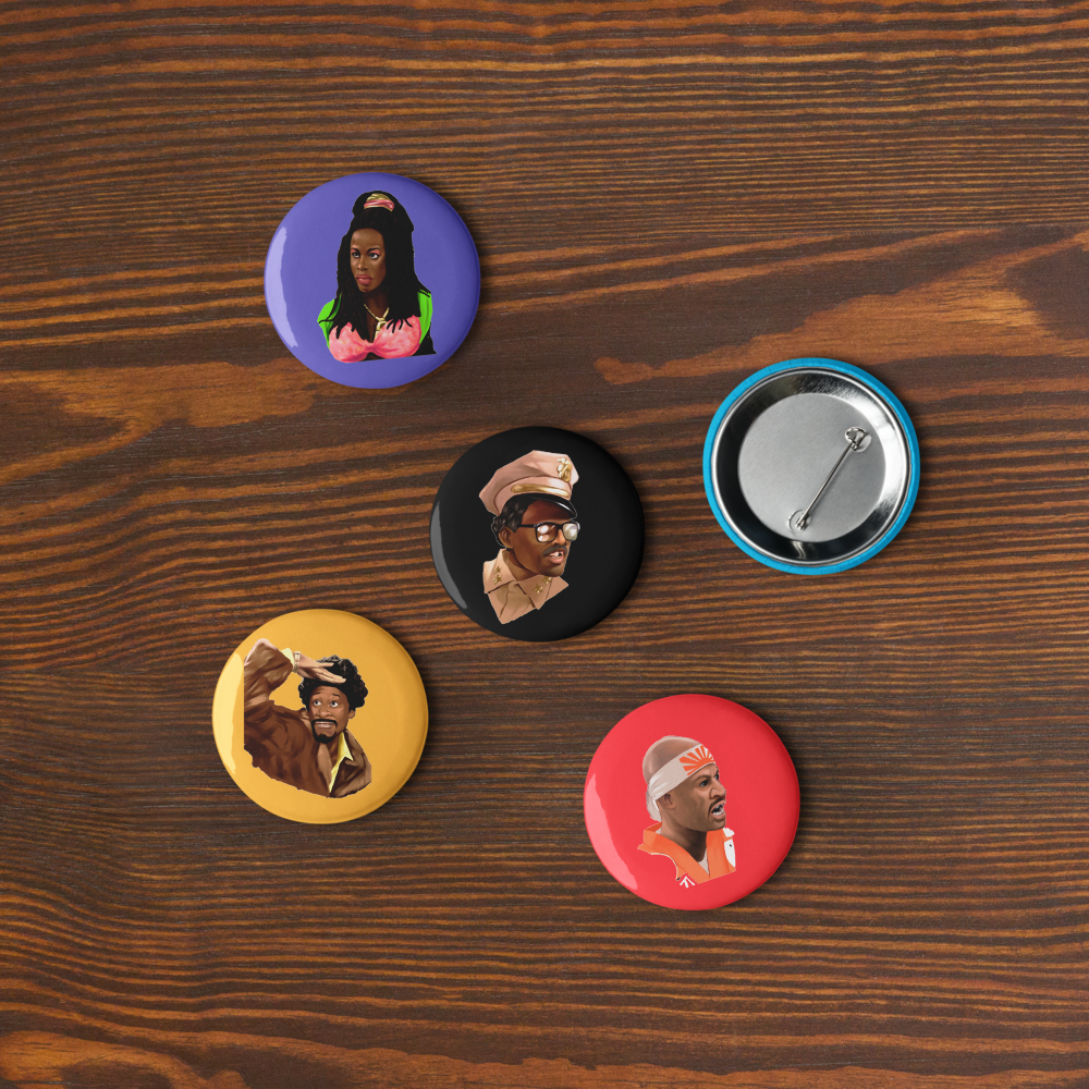 Set 1 of Character Pin Buttons