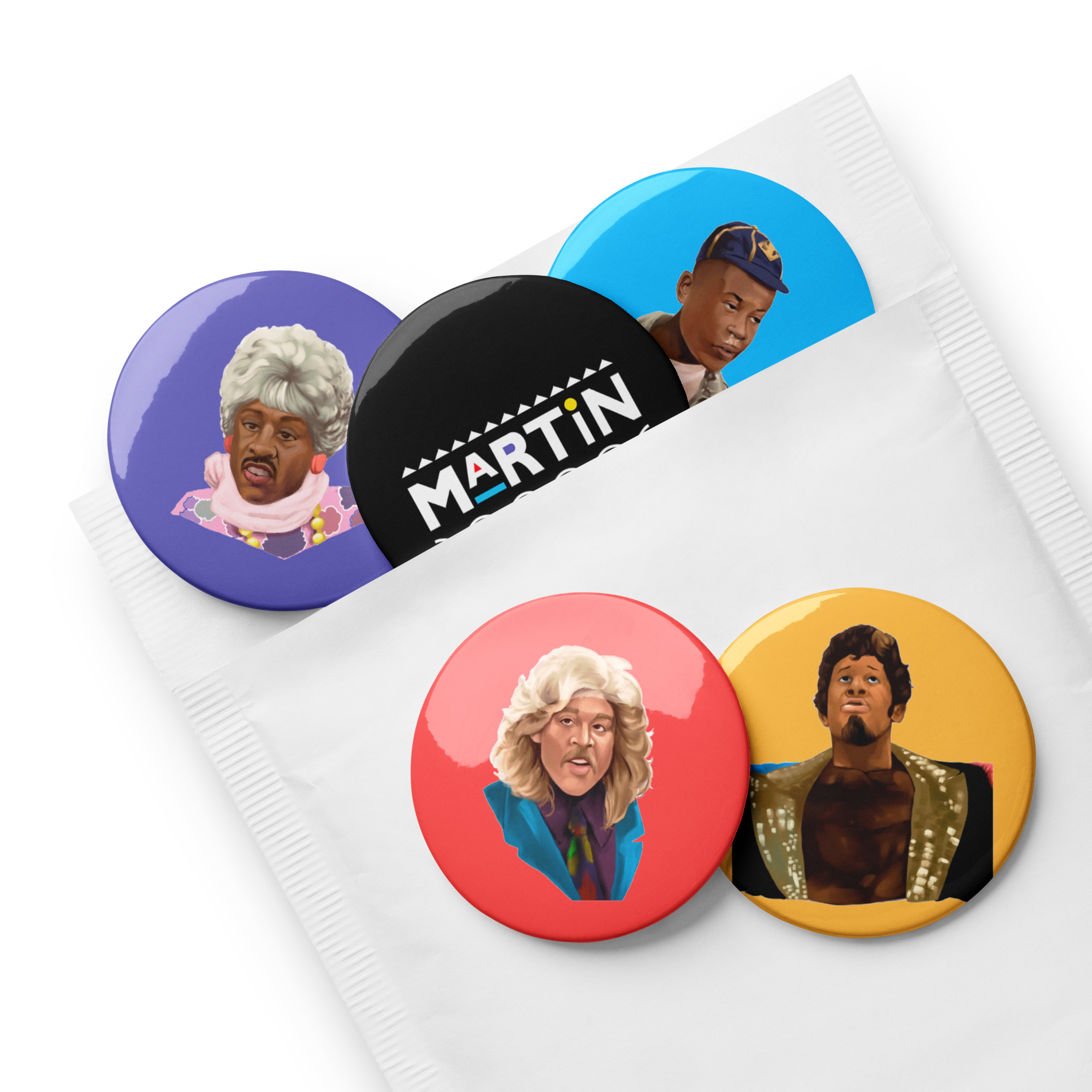 Set 2 of Character Pin Buttons