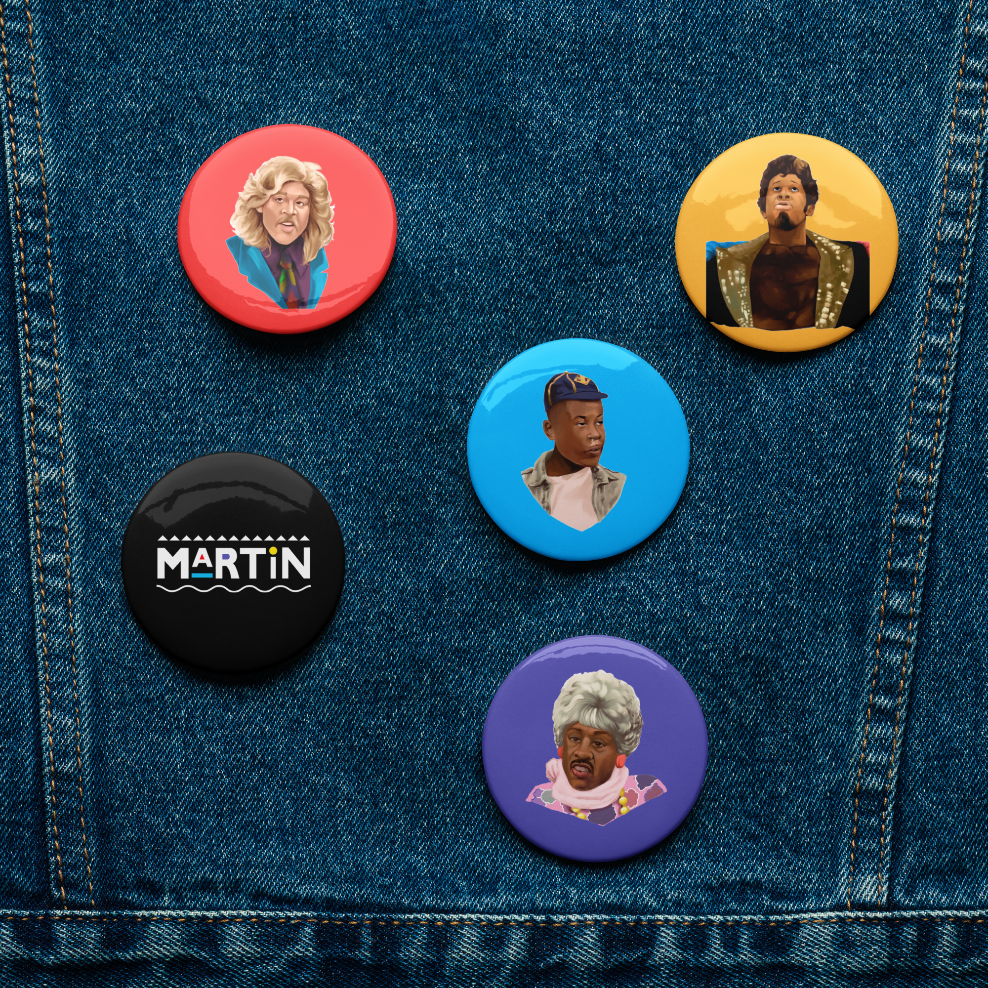 Set 2 of Character Pin Buttons