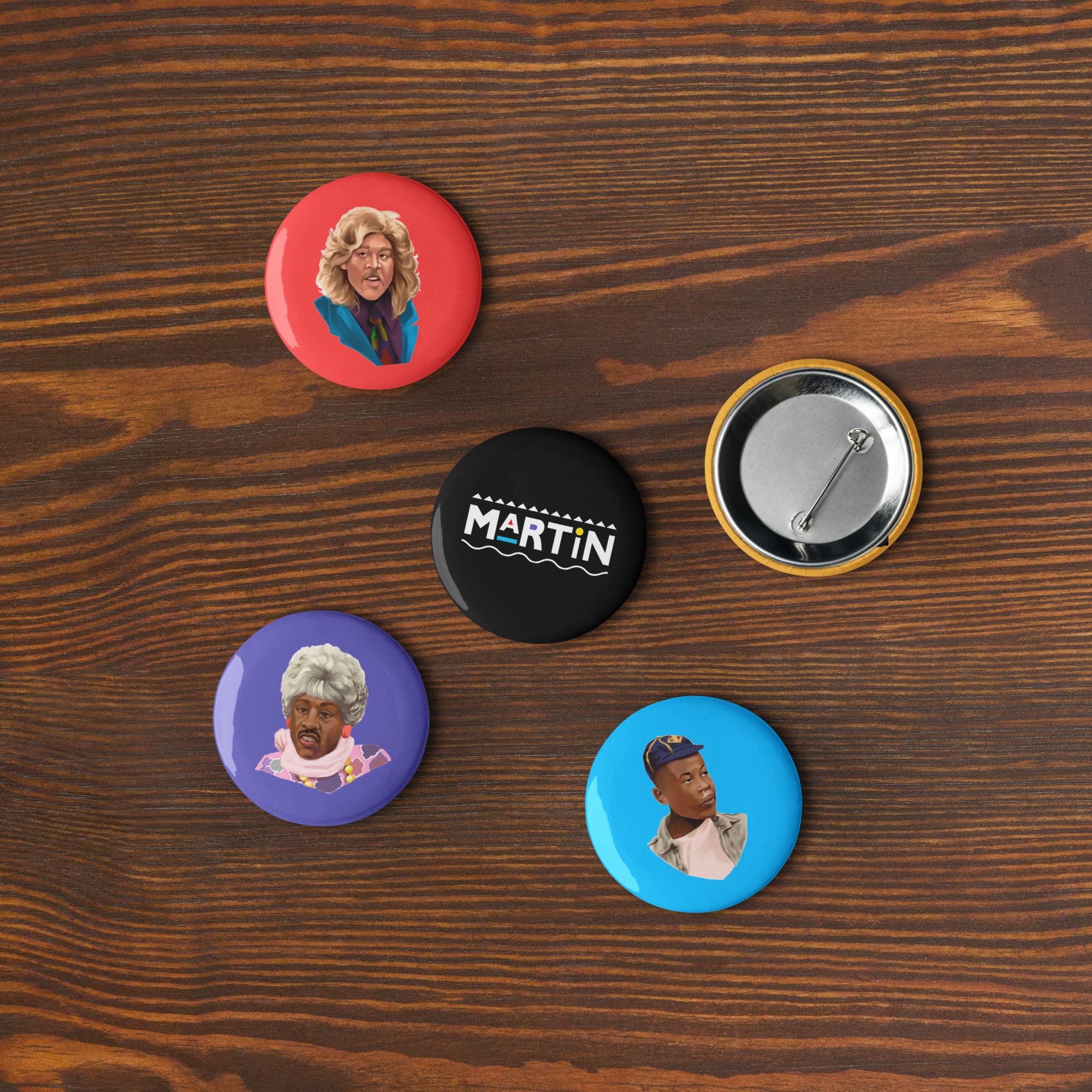 Set 2 of Character Pin Buttons